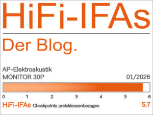 HiFi-IFAs Testsiegel – Monitor 30P mit Standfuß
